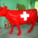 Schweiz Deko Kuh lebensgrossA