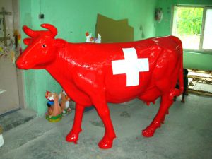Schweiz Deko Kuh lebensgrossA