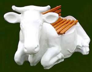 Deko Kuh Sitzbank GFK